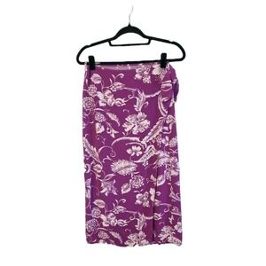 Women's Ralph Lauren Wrap Around 100%‎ Rayon Skirt Pink Floral Print Size 8